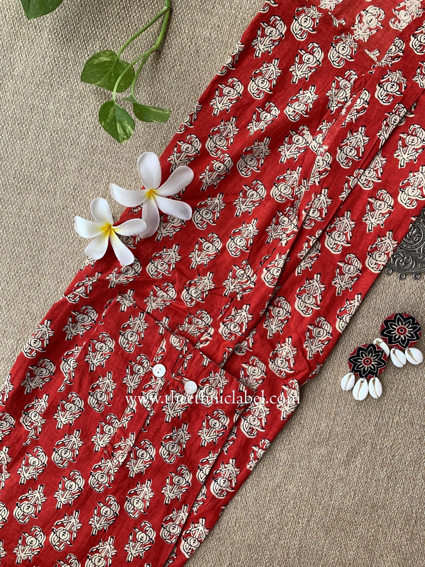 "Prayag" Block Printed Asymmetric Cotton kurta