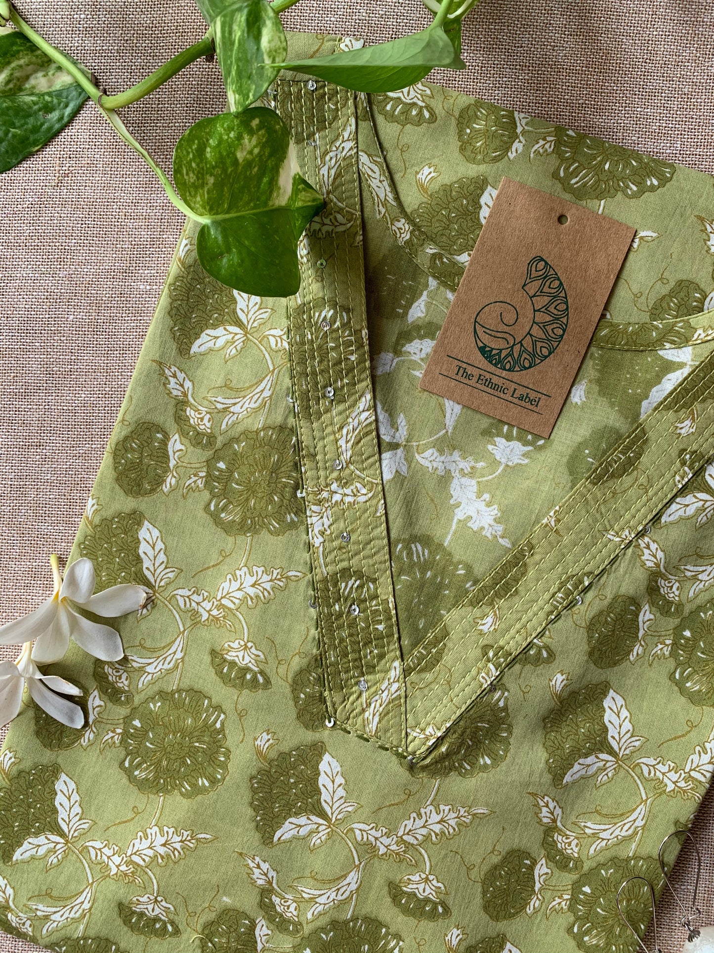 "Ura" Hand Block Printed Cotton kurta- S
