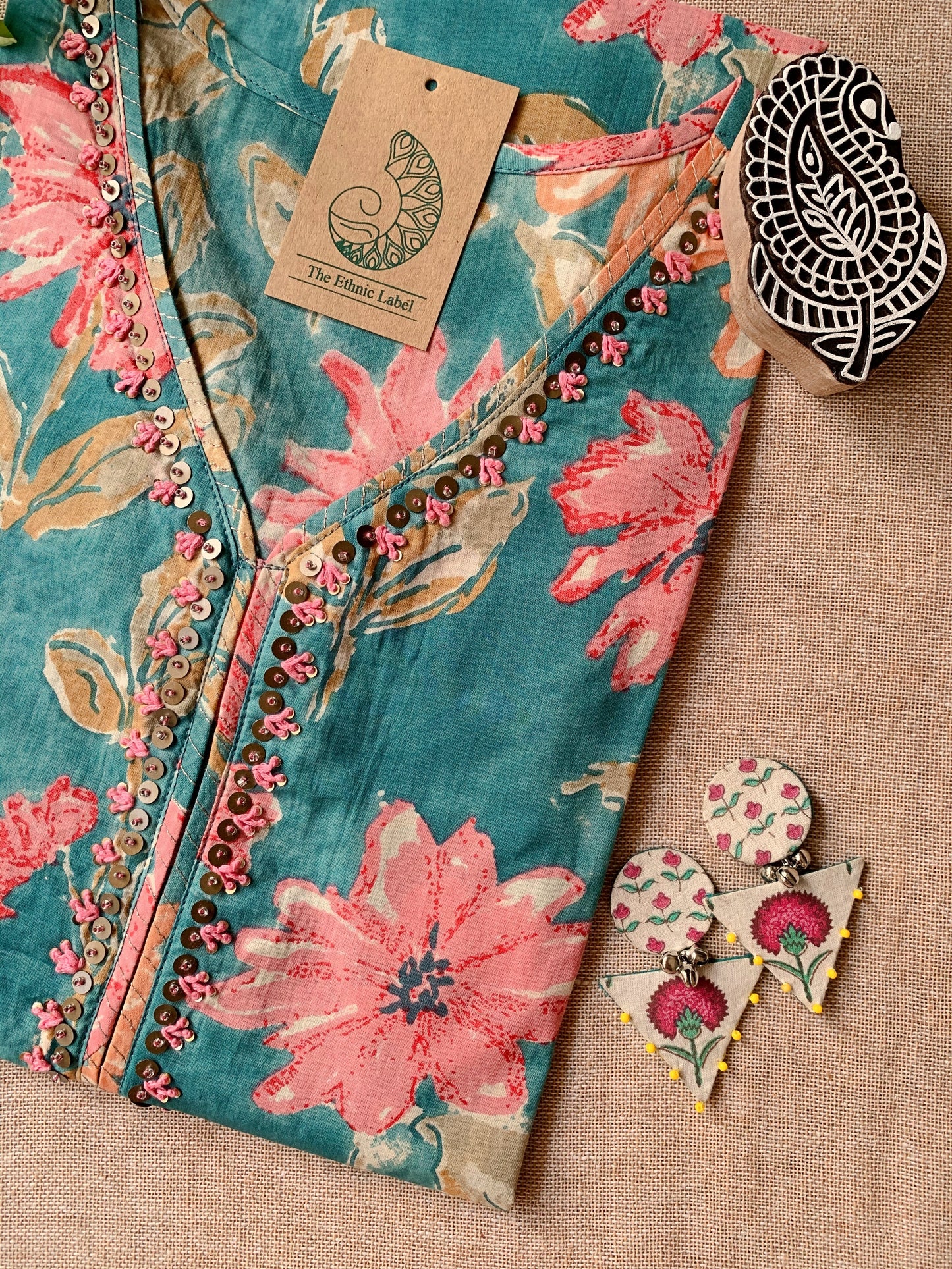 "Marina" Hand Work Cotton kurta - S