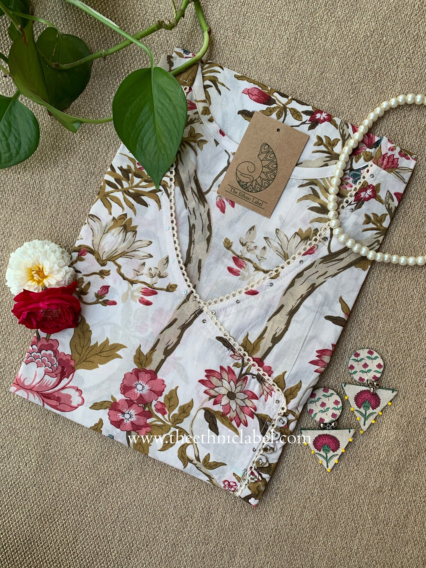 "Bagh" Angrakha Cotton kurta