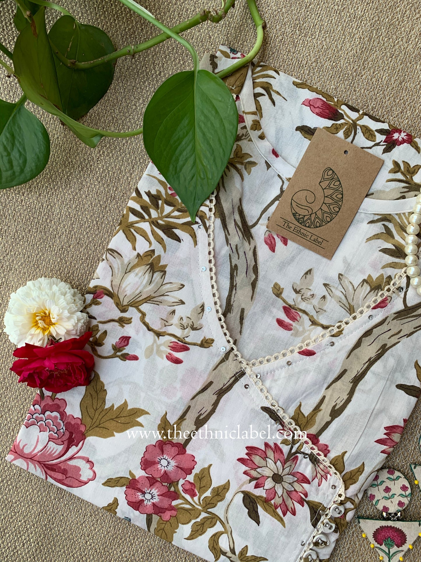 "Bagh" Angrakha Cotton kurta