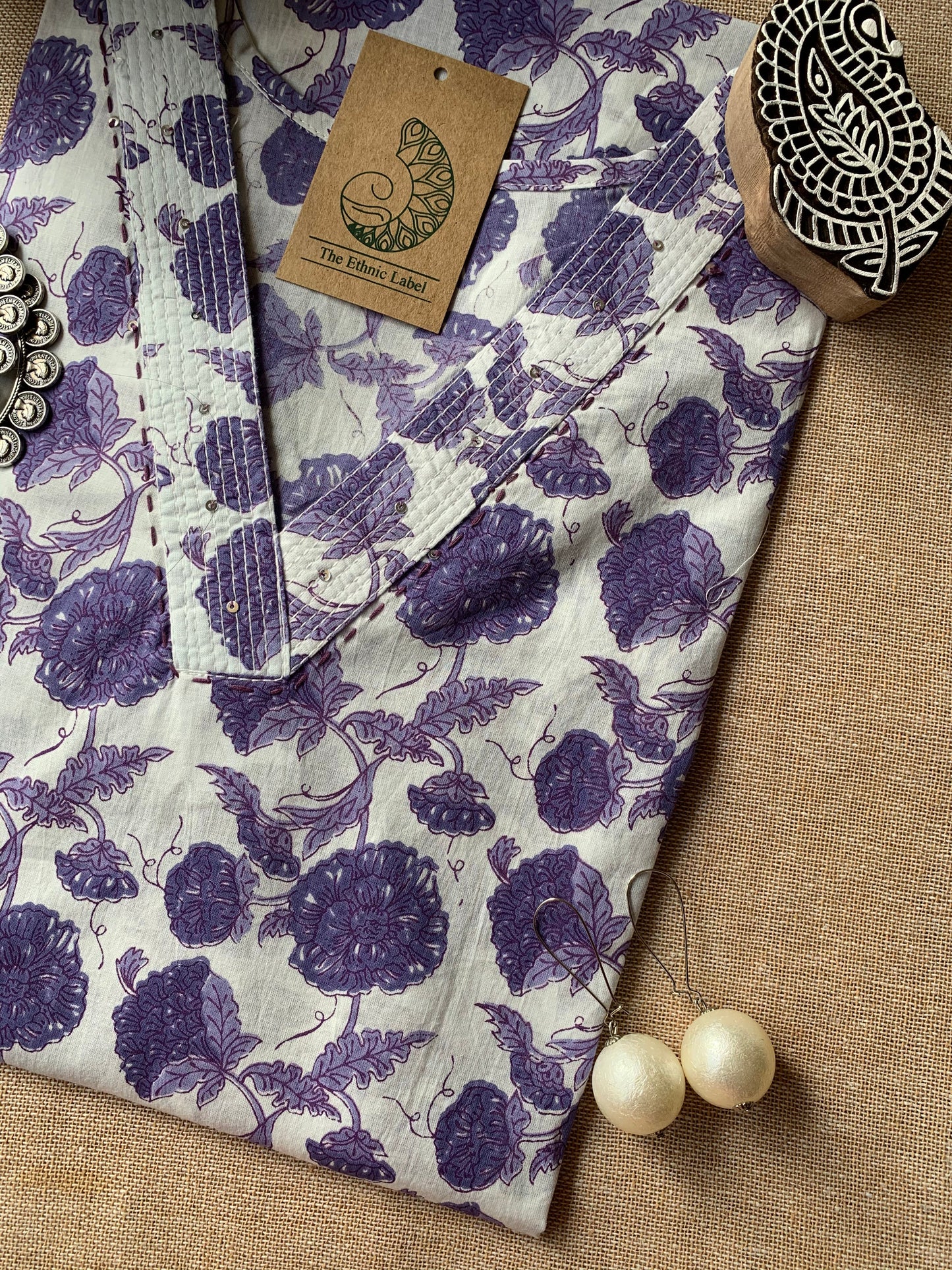 "Sapna" Hand Block Printed Cotton kurta