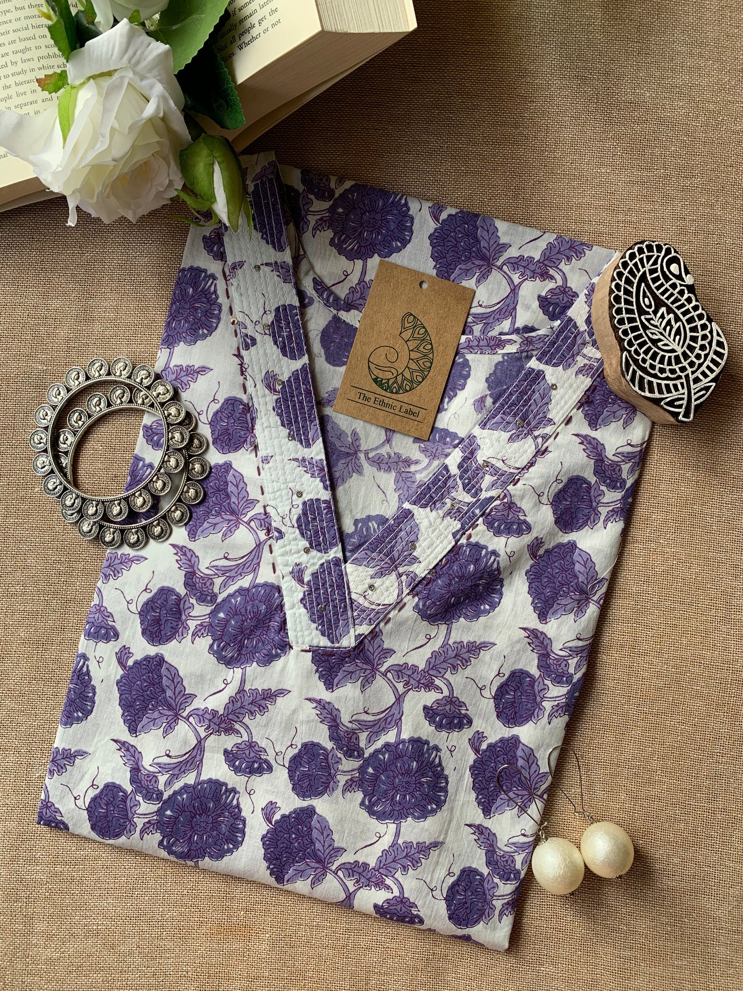 "Sapna" Hand Block Printed Cotton kurta