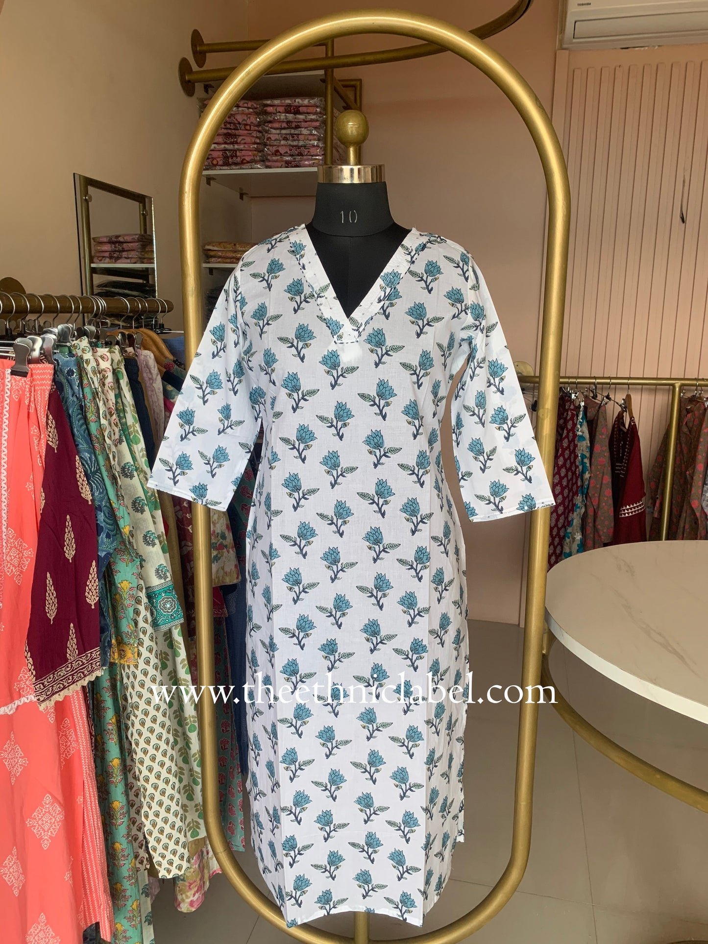 "Yami" Hand Block Printed Cotton kurta