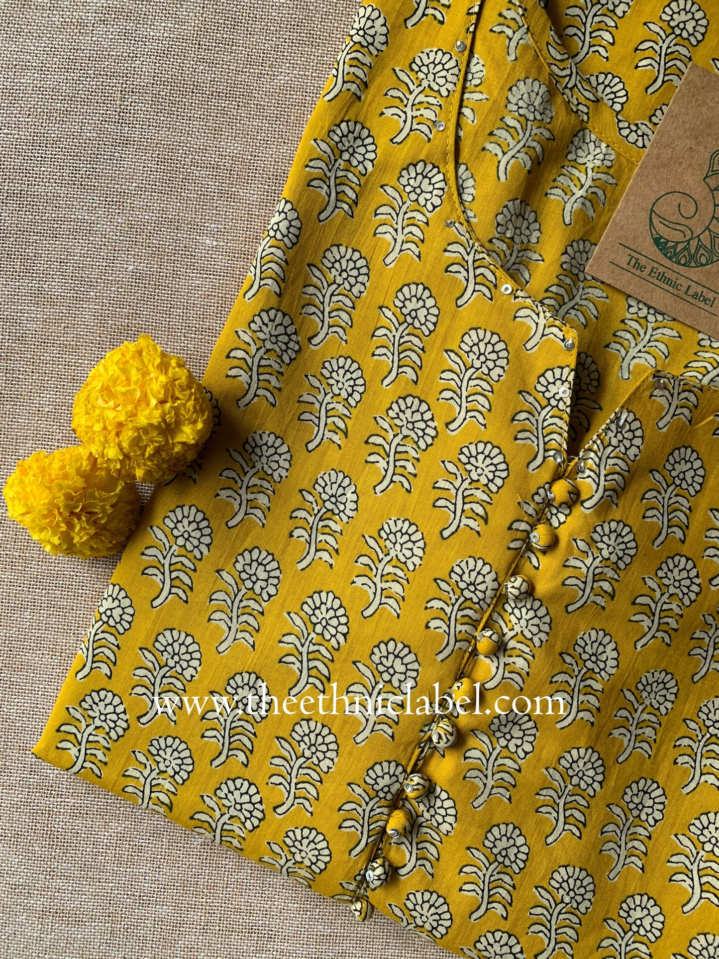 "Drishti" Bagru Hand Block Printed Cotton kurta- S