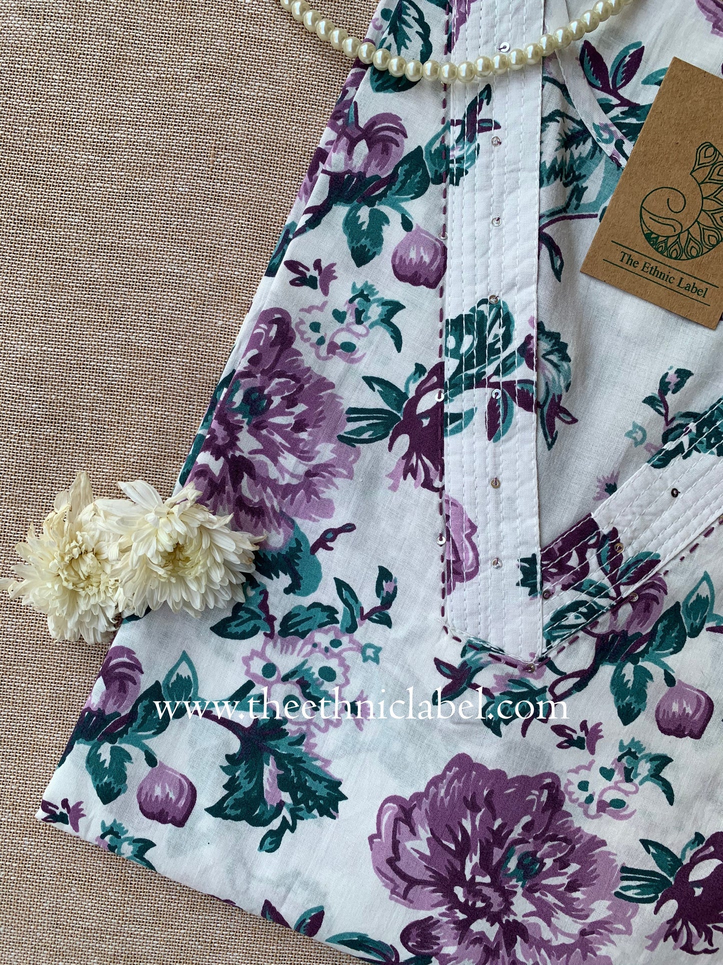 "Chitra" Floral Cotton kurta