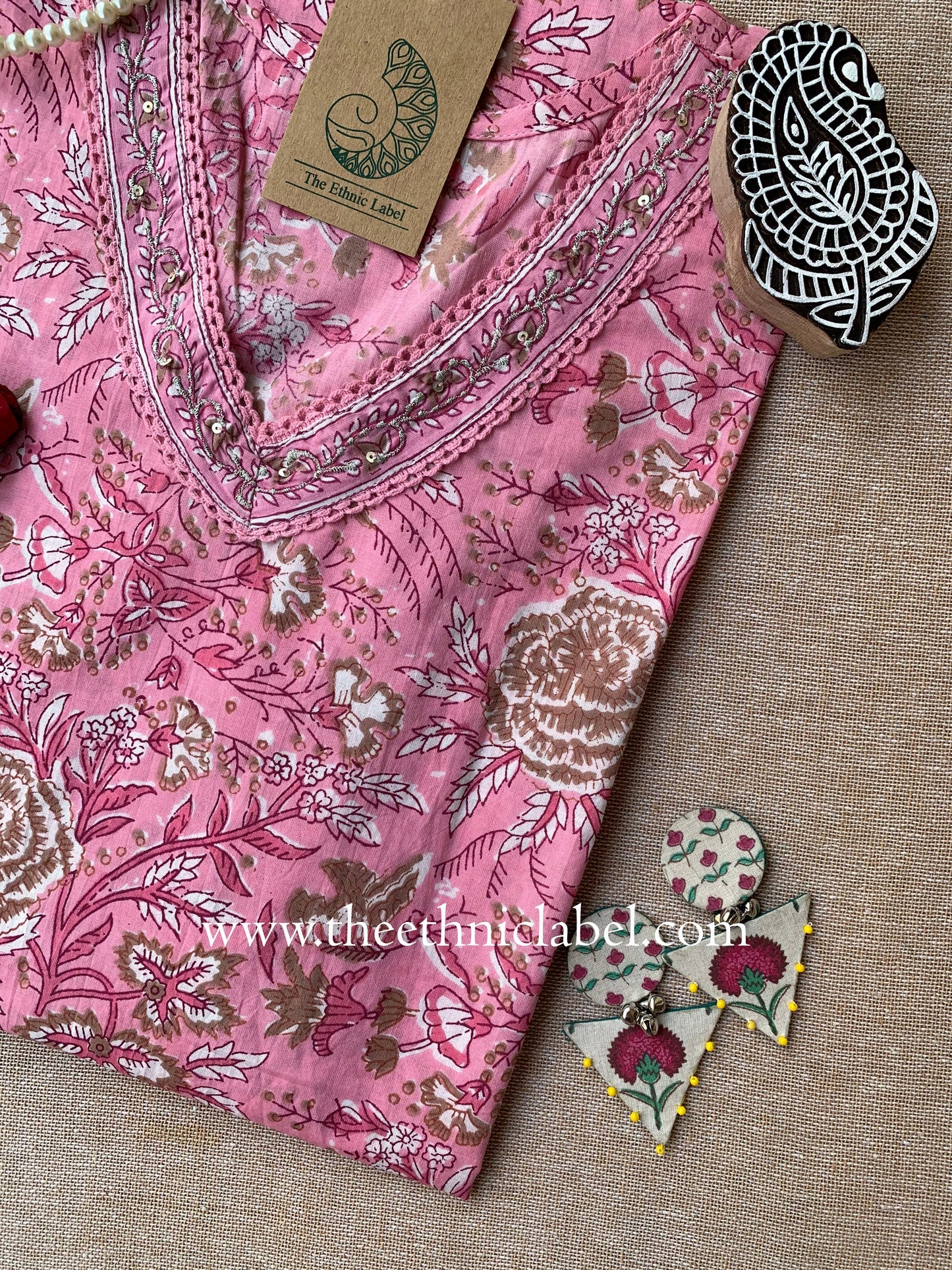 "Kalaa" Hand Block Printed Cotton kurta