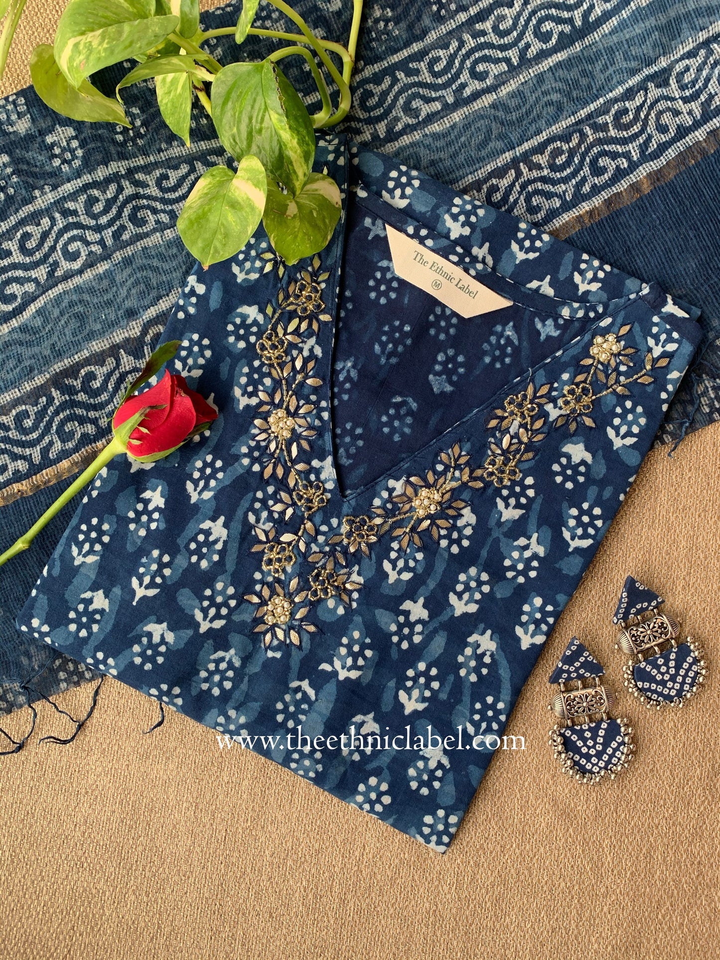 "Mayuri" Cotton Kurta with Kota Doria Dupatta(2pc)