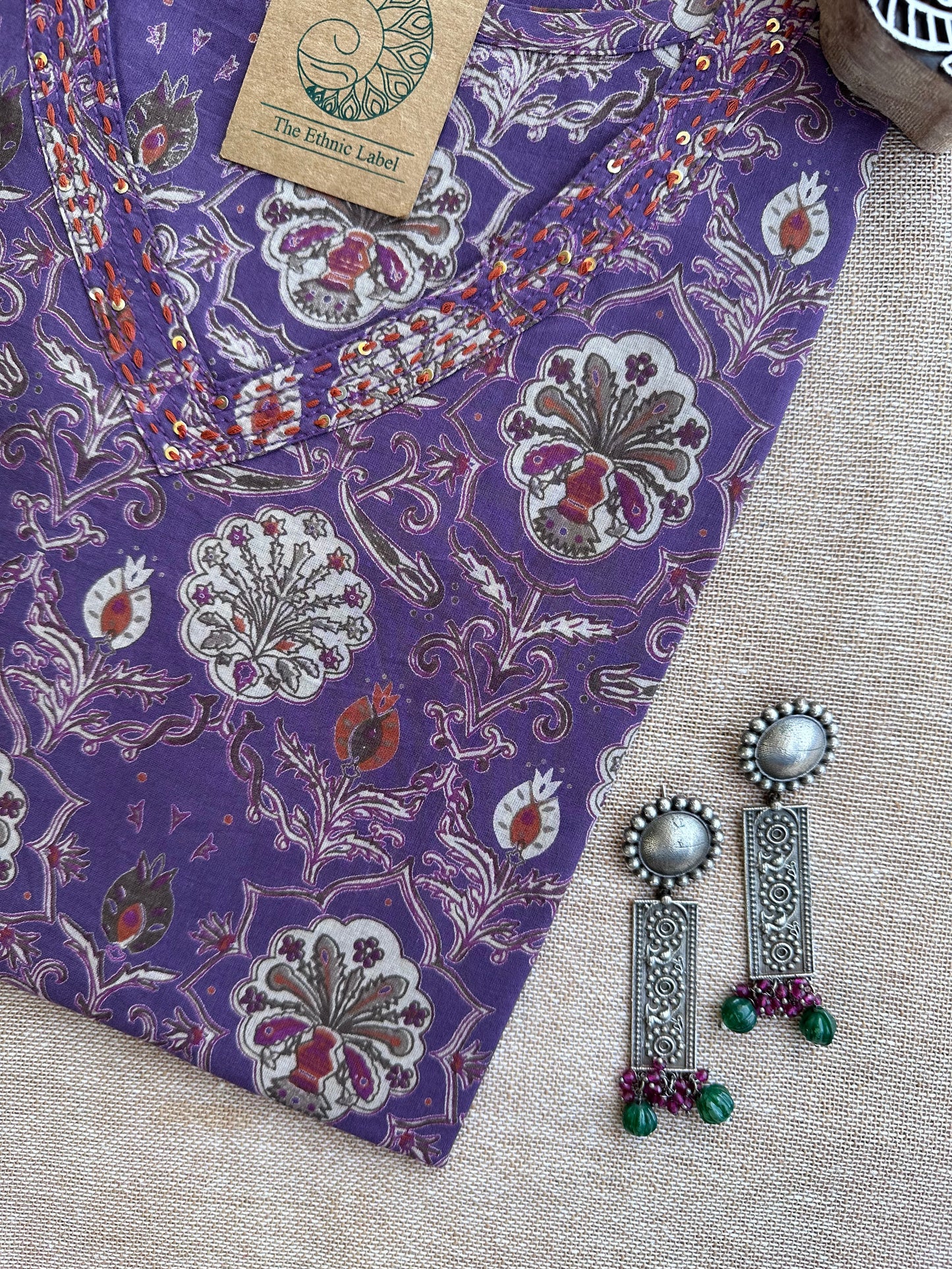 Moira Hand Block Printed Cotton kurta - XXL