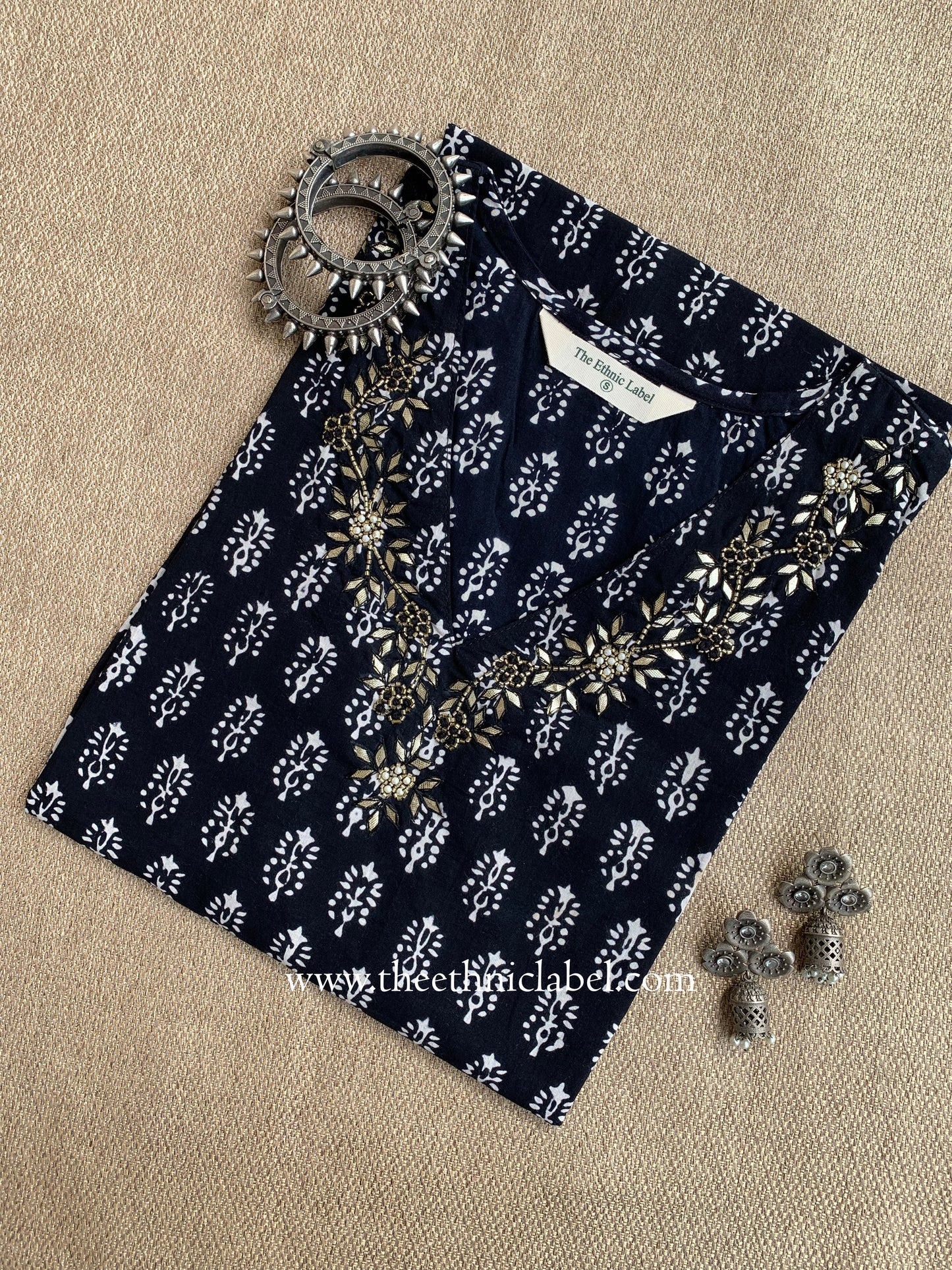 "Anjana" Hand Embroidered Cotton Kurta