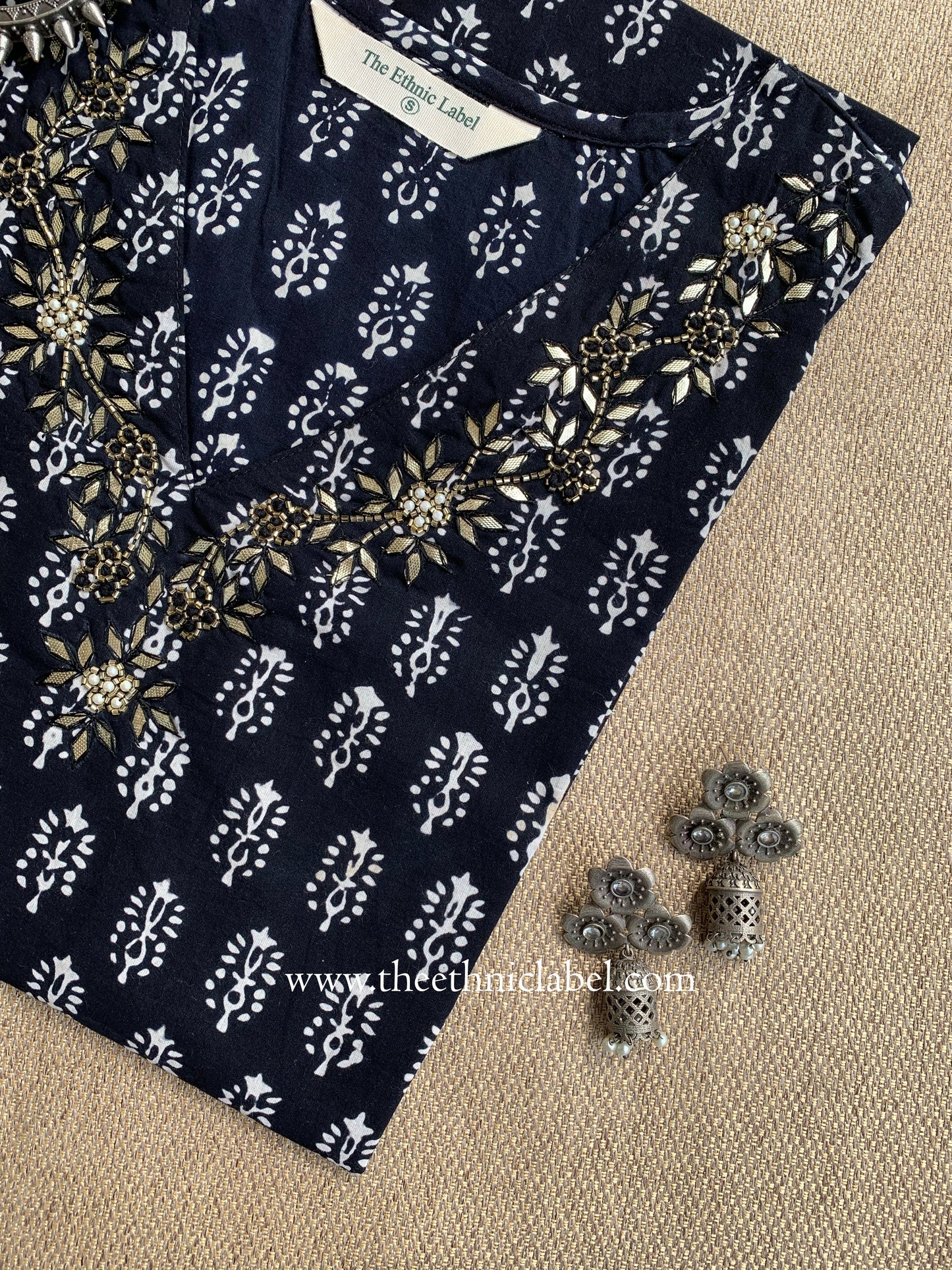 "Anjana" Hand Embroidered Cotton Kurta