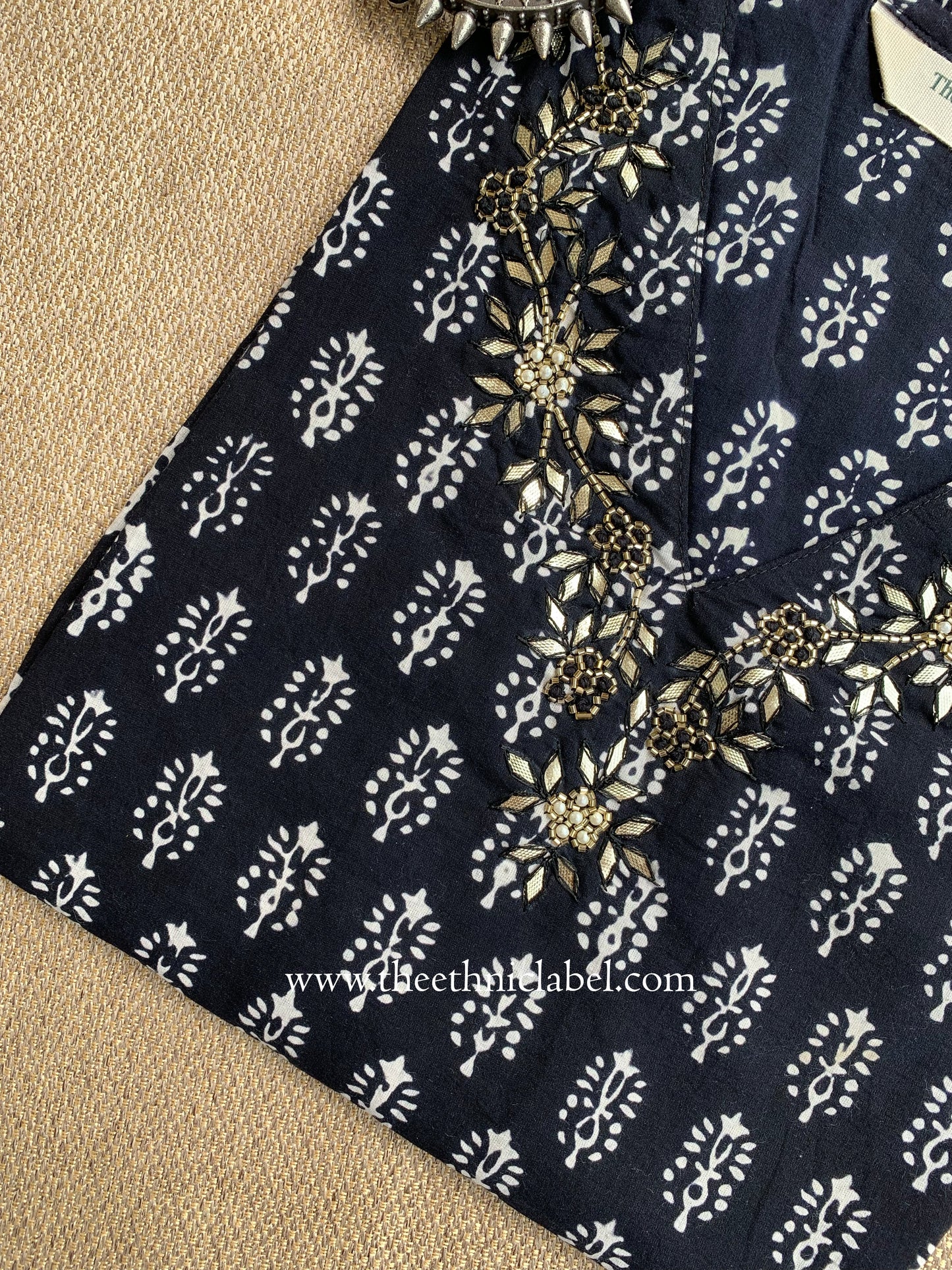 "Anjana" Hand Embroidered Cotton Kurta