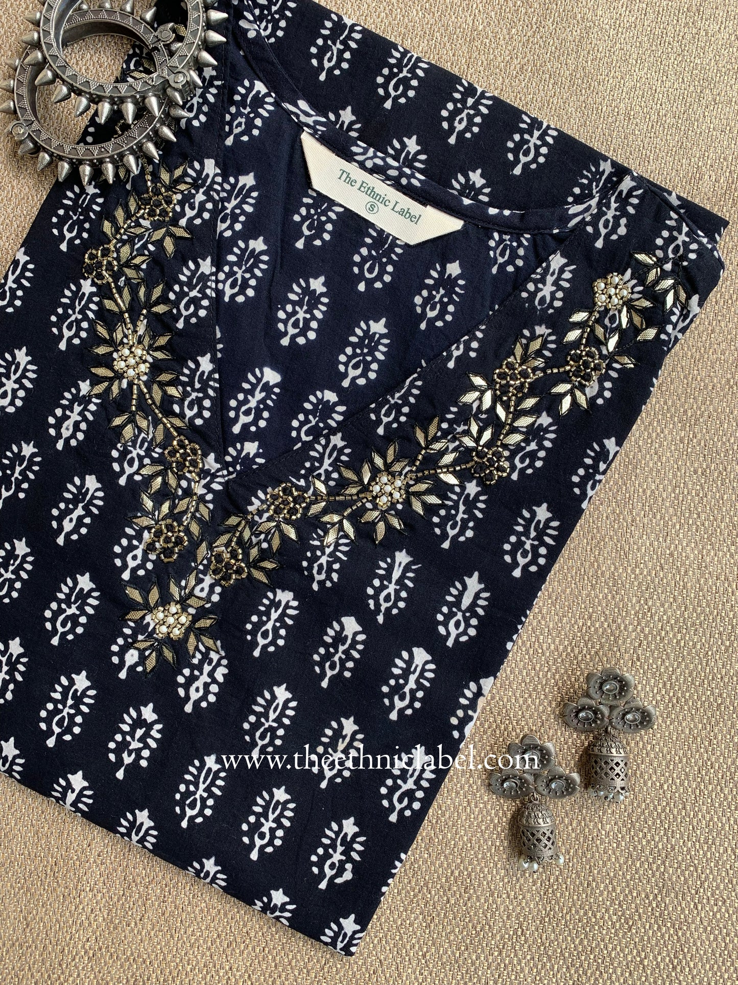"Anjana" Hand Embroidered Cotton Kurta