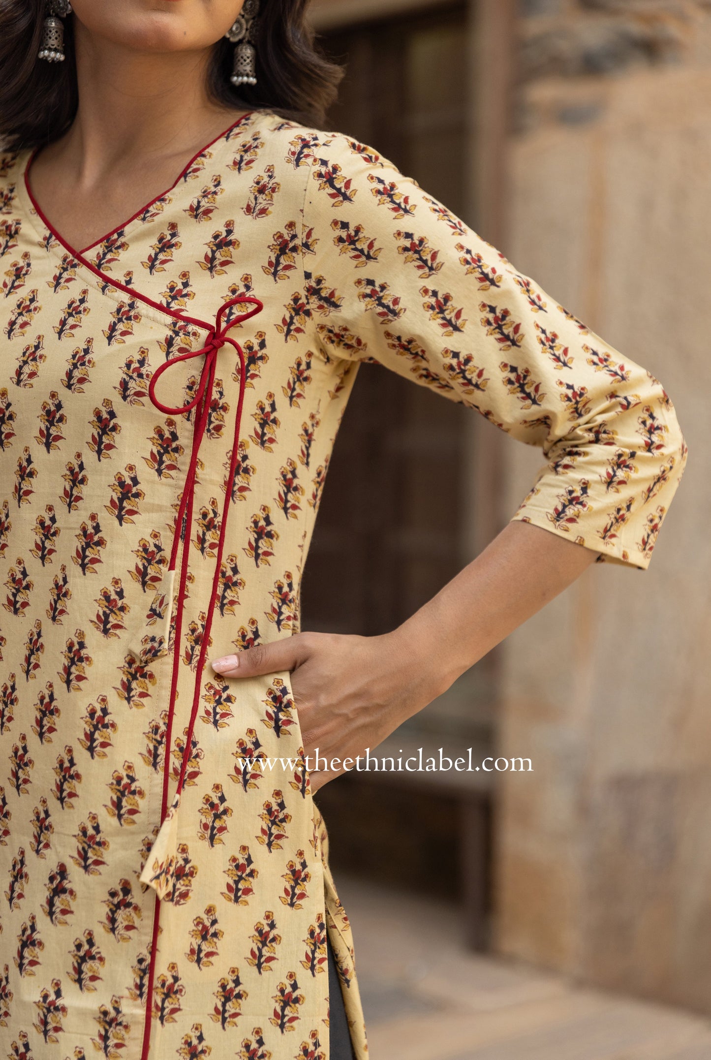 "Dhara" Bagru Hand Block Printed Cotton kurta