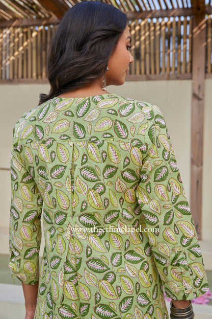 "Pavana" Block Printed Buttoned Cotton kurta