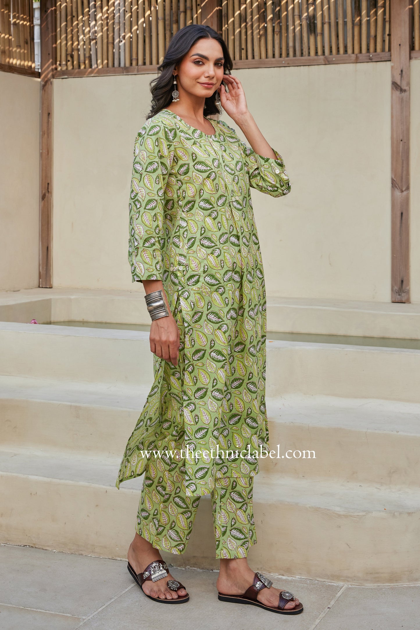 "Pavana" Block Printed Buttoned Cotton kurta