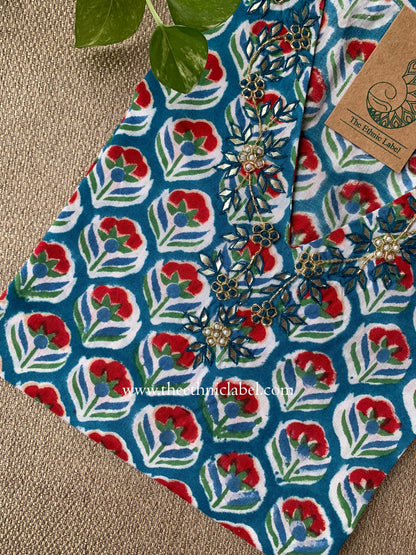 "Neelima" Hand Embroidered Cotton kurta