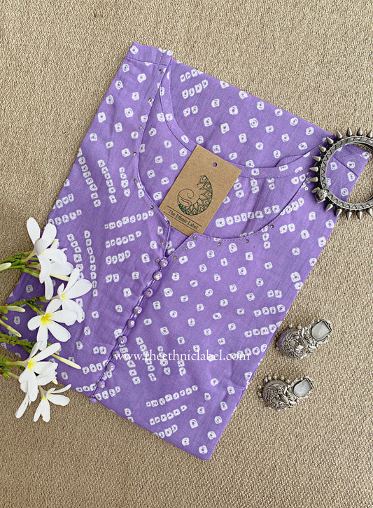 "Chitrika" Bandhani Printed Cotton kurta