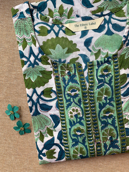 "Mahnoor" Hand Block Printed Cotton kurta
