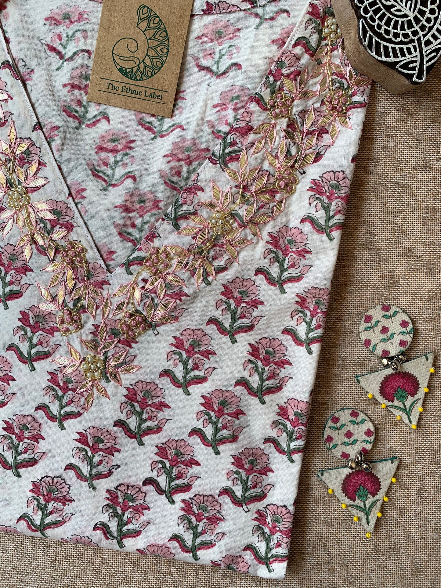 "Ujala" Hand Work Cotton kurta