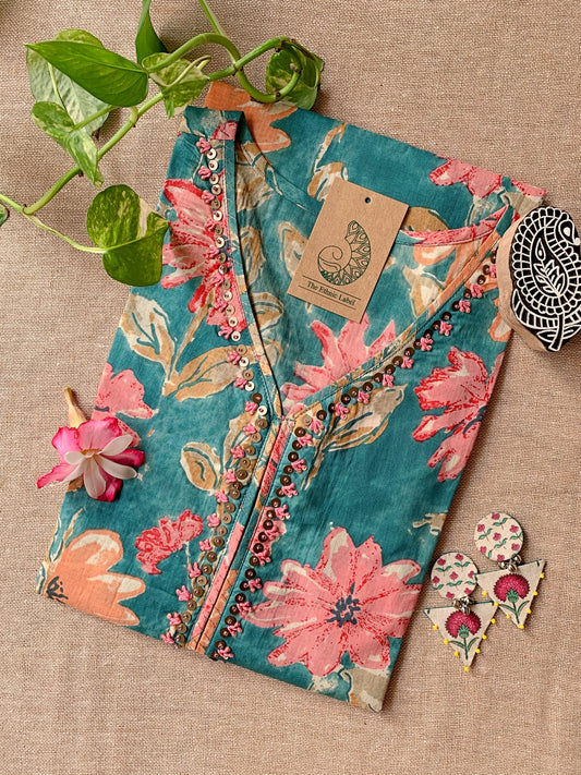 "Marina" Hand Work Cotton kurta - S