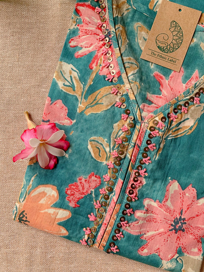 "Marina" Hand Work Cotton kurta - S