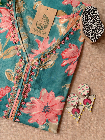 "Marina" Hand Work Cotton kurta - S