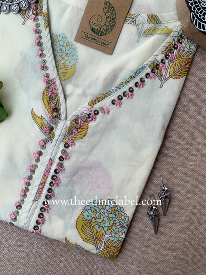 "Siya" Hand Work Cotton kurta
