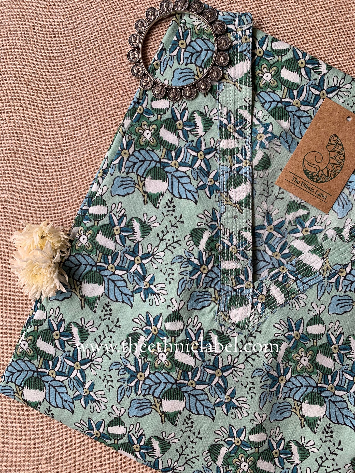 "Vidya" Floral Cotton kurta - Big Size