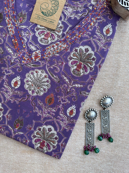 Moira Hand Block Printed Cotton kurta - XXL
