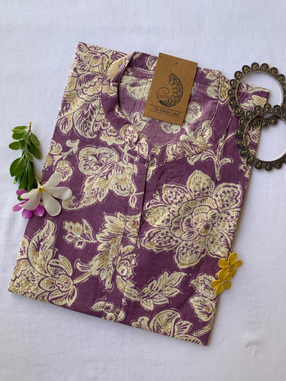 "Petunia" Hand Block Printed Cotton Kurta