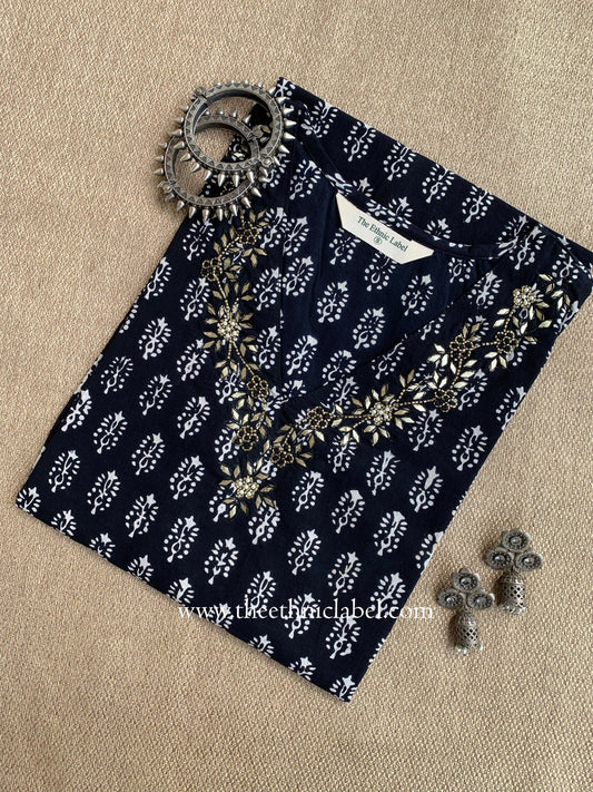 "Anjana" Hand Embroidered Cotton Kurta