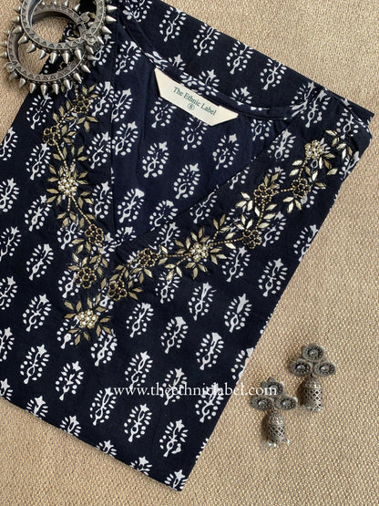 "Anjana" Hand Embroidered Cotton Kurta