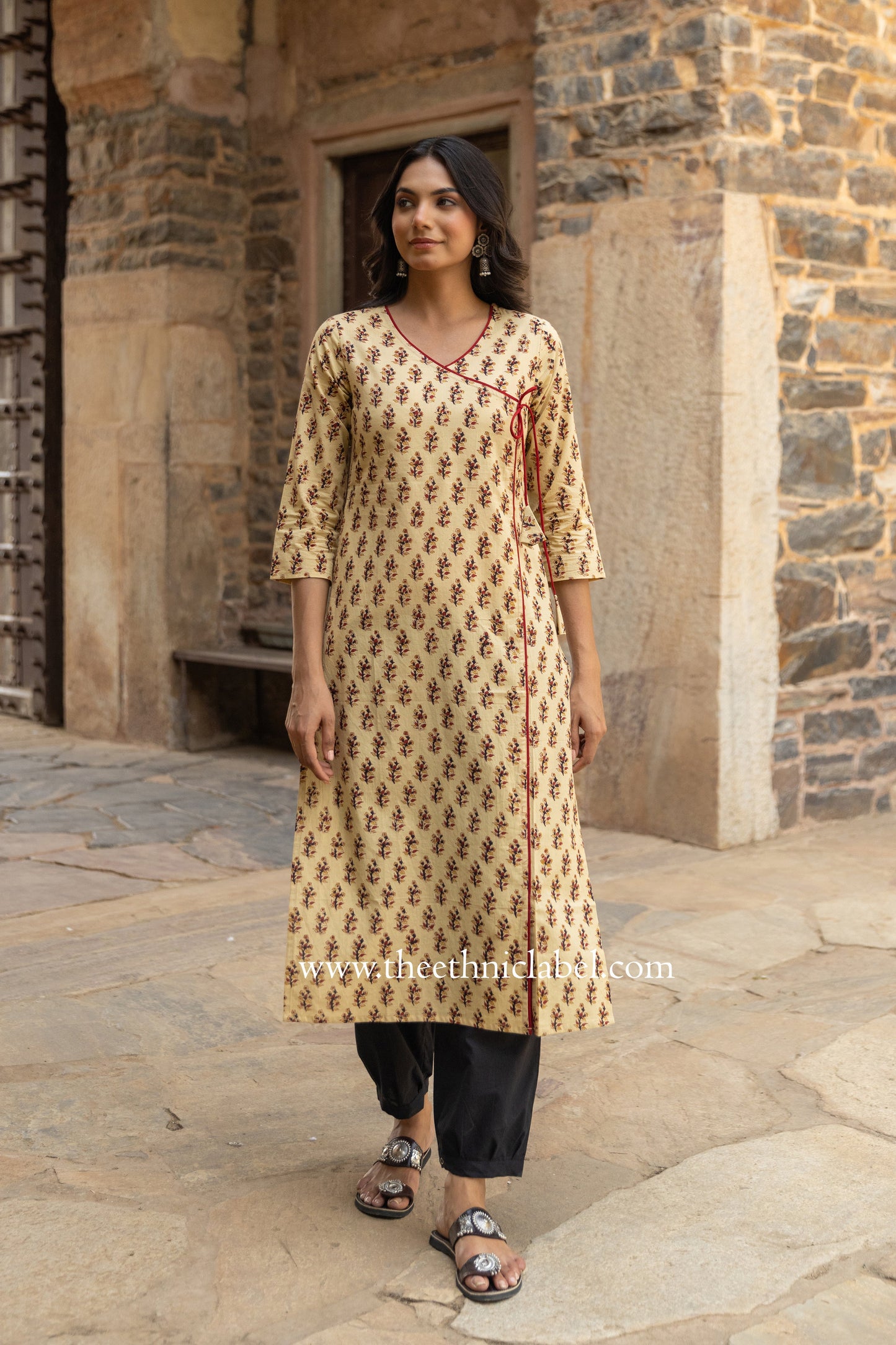 "Dhara" Bagru Hand Block Printed Cotton kurta